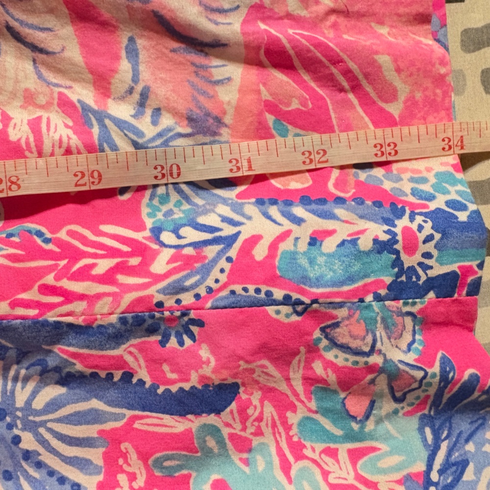 Lilly Pulitzer Pink and Blue Printed Ruffle Sleeve Shift Dress - Picture 7 of 7